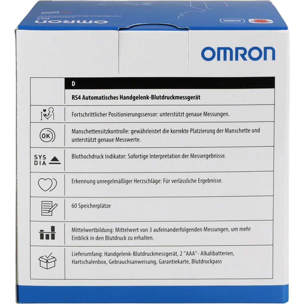 Omron Rs4 Handgelenk Blutdruckmessgerät Hem-6181-D von HERMES Arzneimittel  GmbH Hof- und Stadt-Apotheke Oettingen