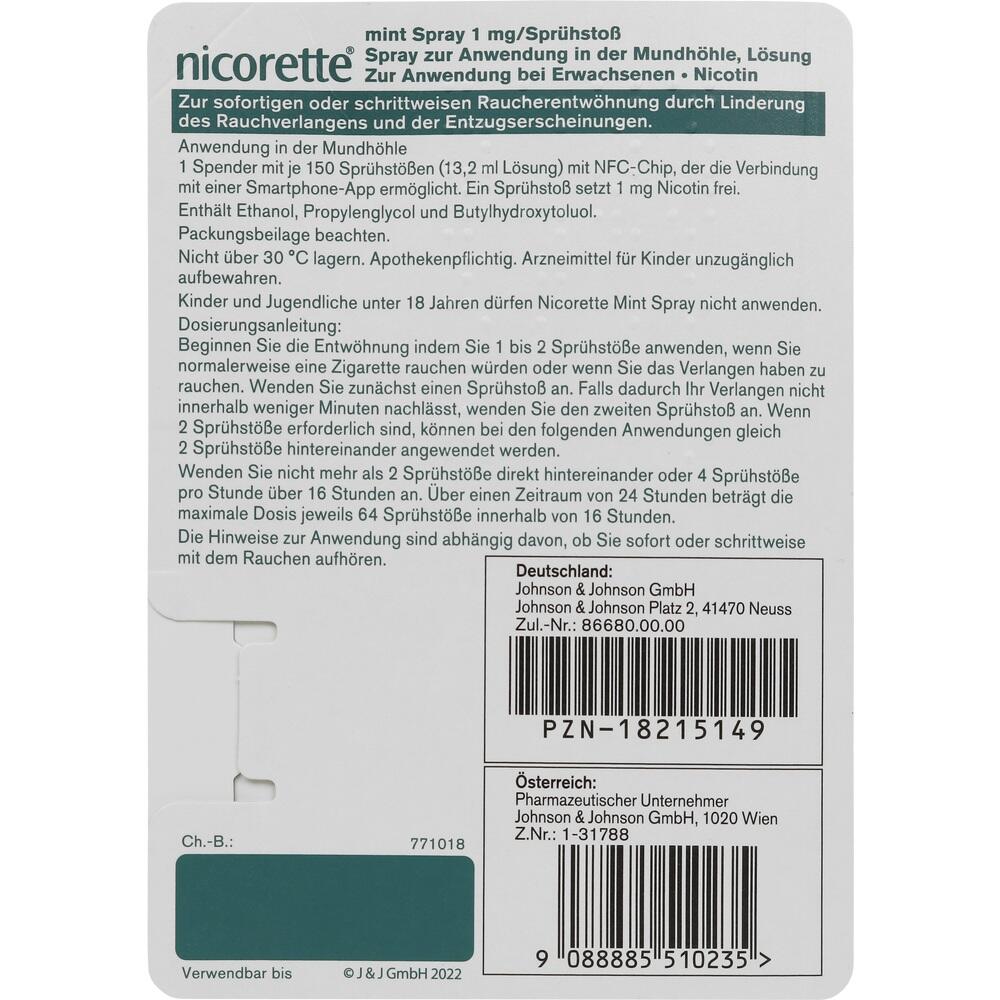 nicorette® Mint Spray zur Raucherentwöhnung - 1 St. 