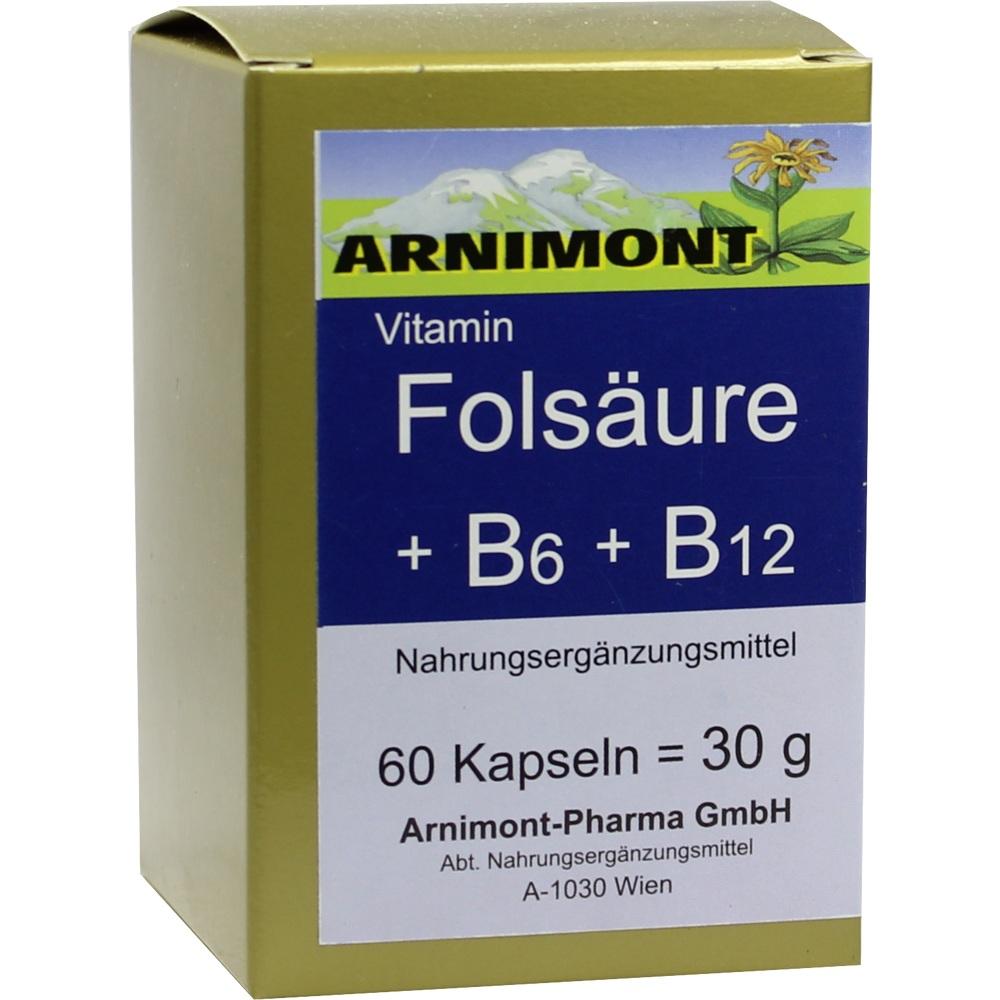 Folsäure+B6+B12 Kapseln 60 St