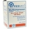 MULLKOMPRESSEN ES 10x10 cm unsteril 8fach