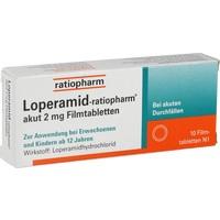 LOPERAMID ratiopharm akut 2 mg Comprimidos recubiertos con Película