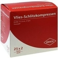 SCHLITZKOMPRESSEN Vlies 5x5 cm steril 4fach