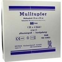 MULLTUPFER 20x20 cm pflaumengroß steril