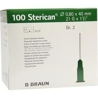 STERICAN Canules Luer-Lok 0,80x40 mm taille 2 vert