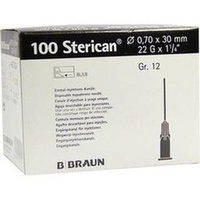 STERICAN Canules Luer-Lok 0,70x30 mm taille 12 noir
