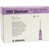 STERICAN Canules Luer-Lok 0,55x25 mm taille 17 violet