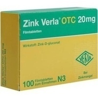 ZINC VERLA OTC 20 mg Tabletas recubiertas