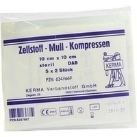 ZELLSTOFF MULLKOMPRESSEN 10x10 cm steril