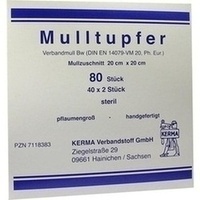 MULLTUPFER 20x20 cm pflaumengroß steril