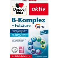 DOPPELHERZ Complejo B + Ácido Fólico Depósito Tabletas