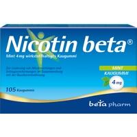 NICOTIN beta Mint 4 mg wirkstoffhalt.Kaugummi