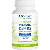 APORTHA Vitamin D3 10.000 I.E. 250μg+K2 MK7 200μg