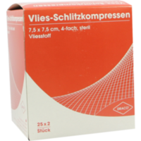 SCHLITZKOMPRESSEN Vlies 7,5x7,5 cm steril 4fach