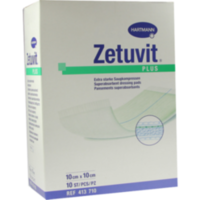 ZETUVIT Plus extrastarke Saugkompr.steril 10x10 cm