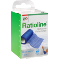 RATIOLINE acute Fixierbinde kohäsiv 8 cmx4 m blau