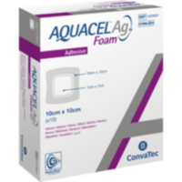 AQUACEL Ag Foam adhäsiv 10x10 cm Verband