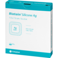 BIATAIN Silicone Ag Schaumverband 7,5x7,5 cm