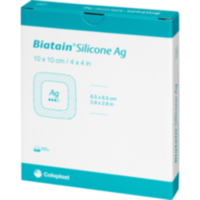 BIATAIN Silicone Ag Schaumverband 10x10 cm