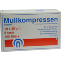 MULLKOMPRESSEN ES 10x20 cm unsteril 8fach