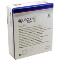 AQUACEL Ag Foam adhäsiv 8x8 cm Verband