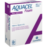 AQUACEL Foam nicht adhäsiv 10x10 cm Verband