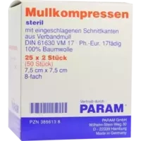 MULLKOMPRESSEN STERIL 7.5X7.5 8F