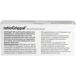 Abbildung klein von Ratiogrippal 200 Mg/30 Mg Filmtabletten