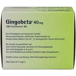 Abbildung klein von Gingobeta 40 Mg Filmtabletten