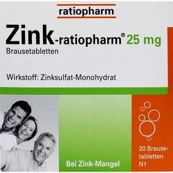 Abbildung klein von Zink Ratiopharm 25mg Brausetabletten