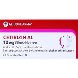 Abbildung klein von Cetirizin Al 10mg Filmtabletten