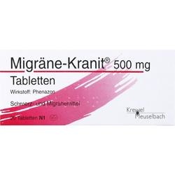 Abbildung klein von Migräne-Kranit 500mg Tabletten