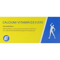 Abbildung klein von Calcium/Vitamin D3 Evers 600 Mg / 400 I.E Kautabl.