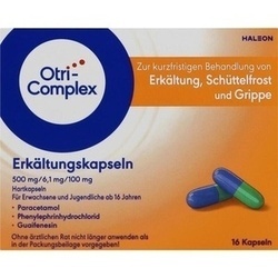 Abbildung klein von Otricomplex Erkältungskapseln 500mg/6.1mg/100mg
