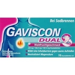 Abbildung klein von Gaviscon Dual Waldfrucht 250 Mg/106.5 Mg/187.5 Mg