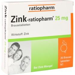 Abbildung klein von Zink Ratiopharm 25mg Brausetabletten