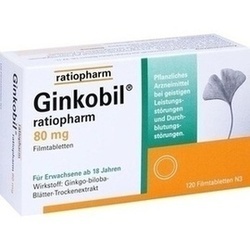 Abbildung klein von Ginkobil Ratiopharm 80 Mg Filmtabletten