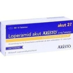 Abbildung klein von Loperamid Akut Aristo 2mg Tabletten