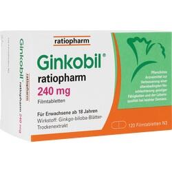 Abbildung von Ginkobil Ratiopharm 240mg Filmtabletten