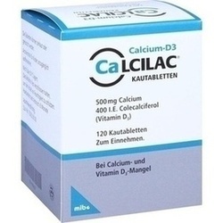 Abbildung klein von Calcilac Kautabletten 500 Mg/400 I.E.