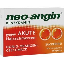Abbildung von Neo-angin Benzydamin Akute Halsschmerz Honig-orang Lutschtabletten