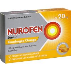 Abbildung von Nurofen Junior Kaudragee Orange 100mg Weichkapseln