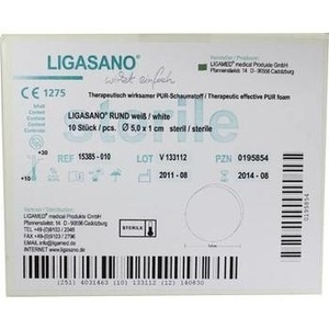 LIGASANO weiß Wundverb.ste.rund 5 cm Dicke 1 cm LIGASANO weiß Wundverb.ste.rund 5 cm Dicke 1 cm