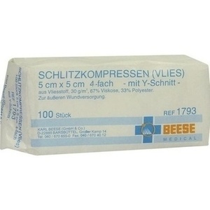 SCHLITZKOMPRESSEN Vlies 5x5 cm unsteril 4fach