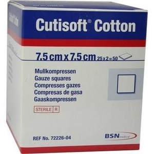 CUTISOFT Cotton Kompr.7,5x7,5 cm steril