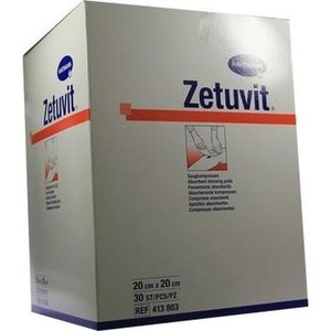 ZETUVIT Saugkompressen unsteril 20x20 cm