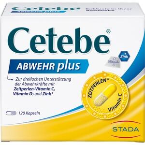 Cetebe® ABWEHR plus Vitamin C+Vitamin D3+Zink Kapseln 120 Stück
