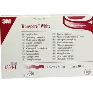 TRANSPORE White 2,5 cmx9,1 m Rollenpflaster