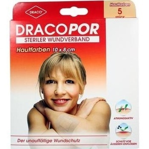 DRACOPOR Wundverband 8x10 cm steril hautfarben