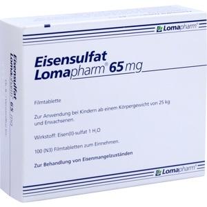 EISENSULFAT Lomapharm 65 mg überzogene Tab.