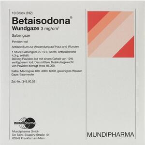 BETAISODONA Wundgaze 10x10 cm